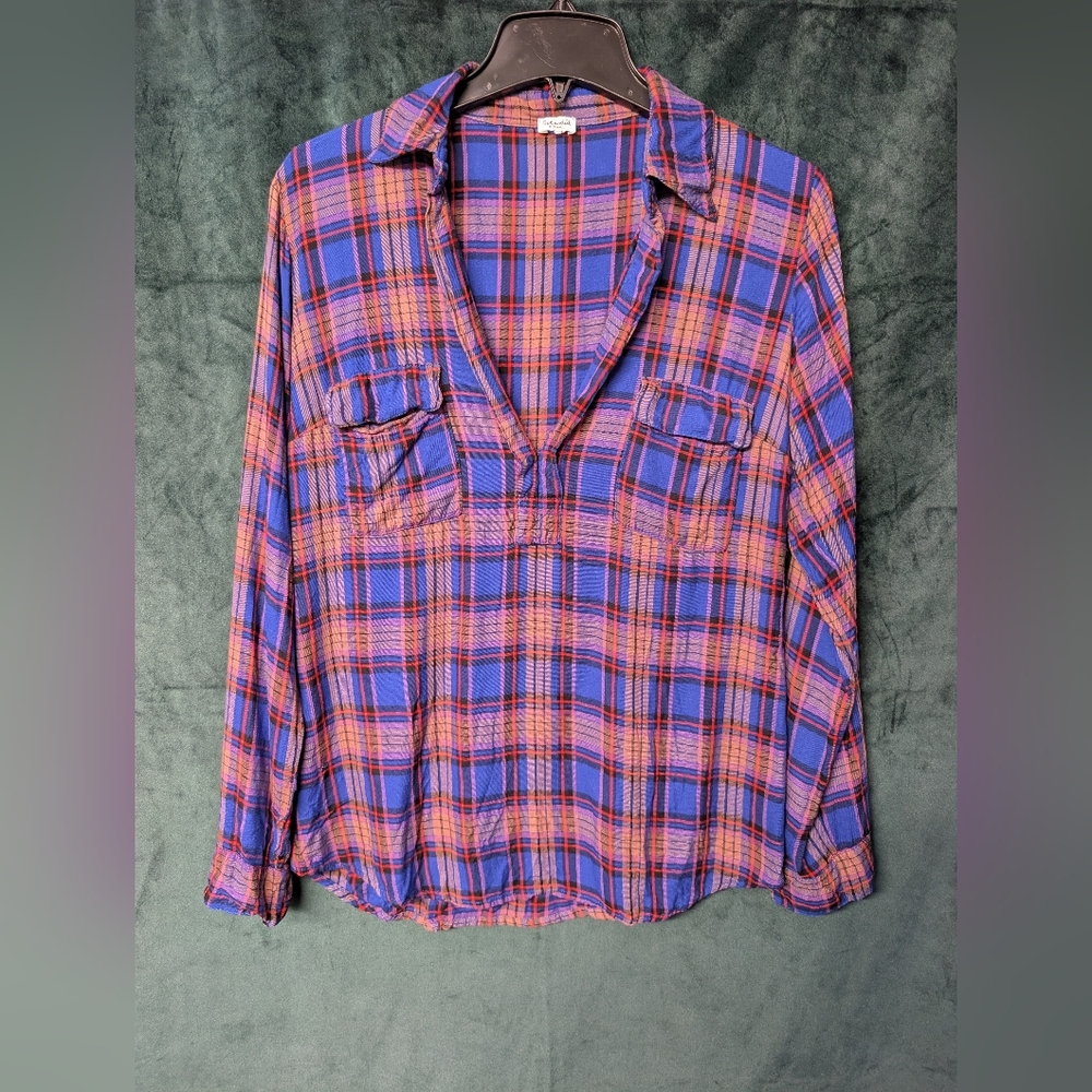 Splendid Plaid Button-Up Women’s Top